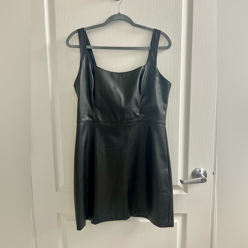 Abercrombie Black Vegan Leather Minidress